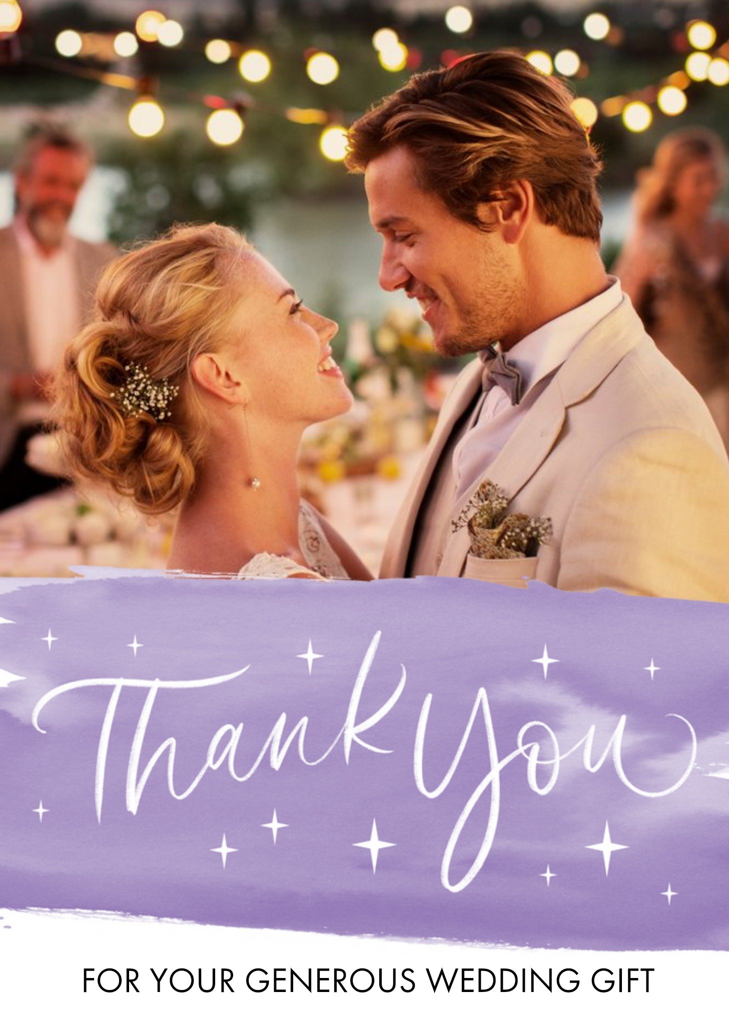 Moonpig Handwritten Thank You For Your Wedding Gift Photo Upload Card, Large