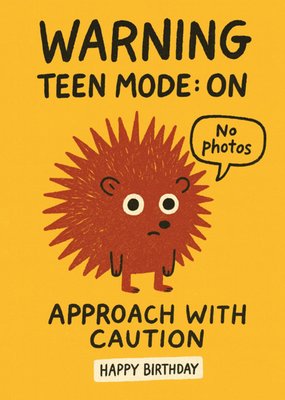  Warning Teen Mode On Approach With Caution Birthday Card