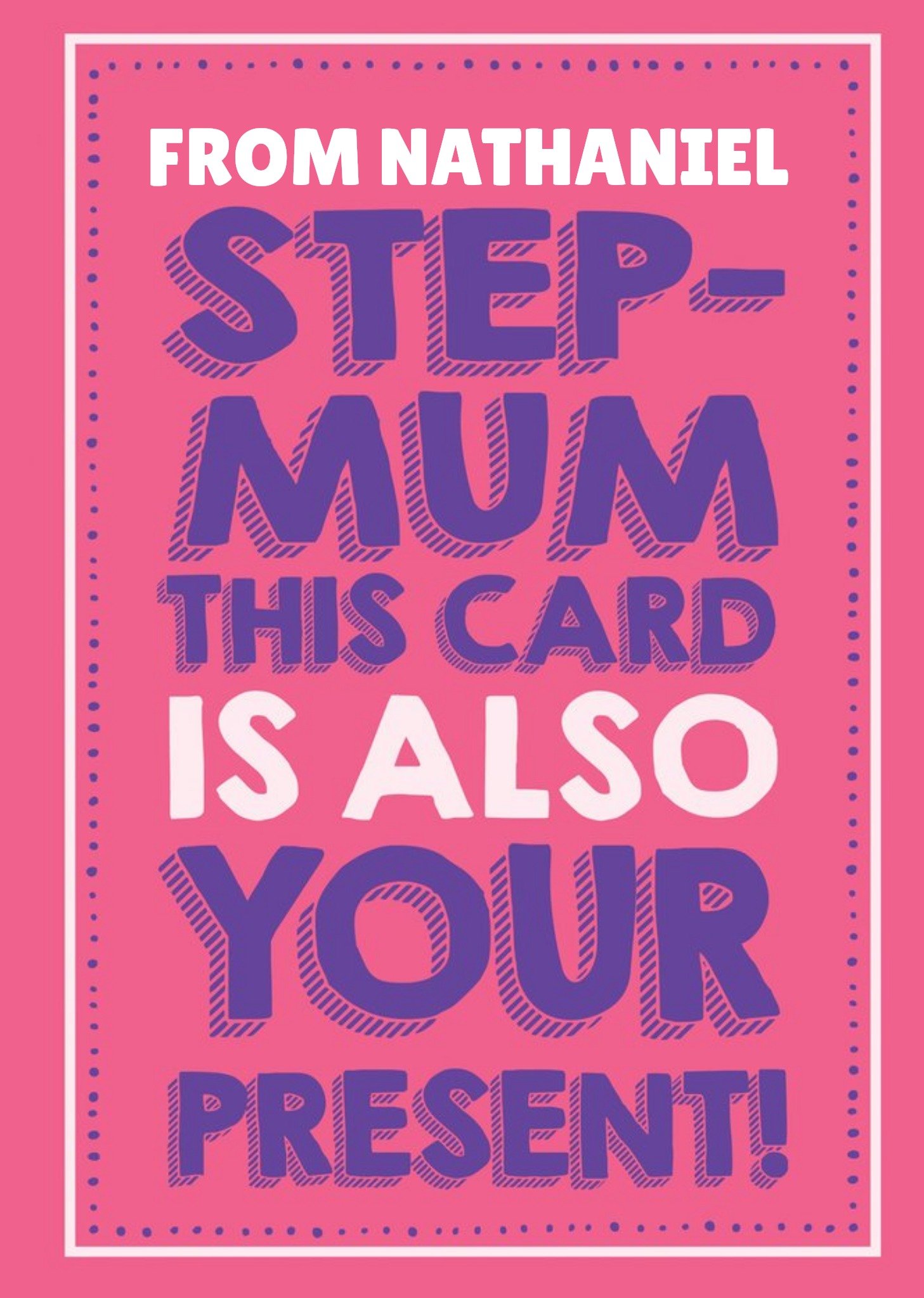 Moonpig Jam And Toast Typographic Funny Humour Step Mum Birthday Card