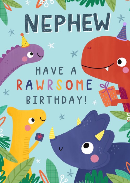 Newphew Have A Rawrsome Birthday Card