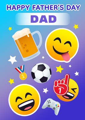 Joypixels Emoji Beer Sports And Gaming Father's Day Dad Card
