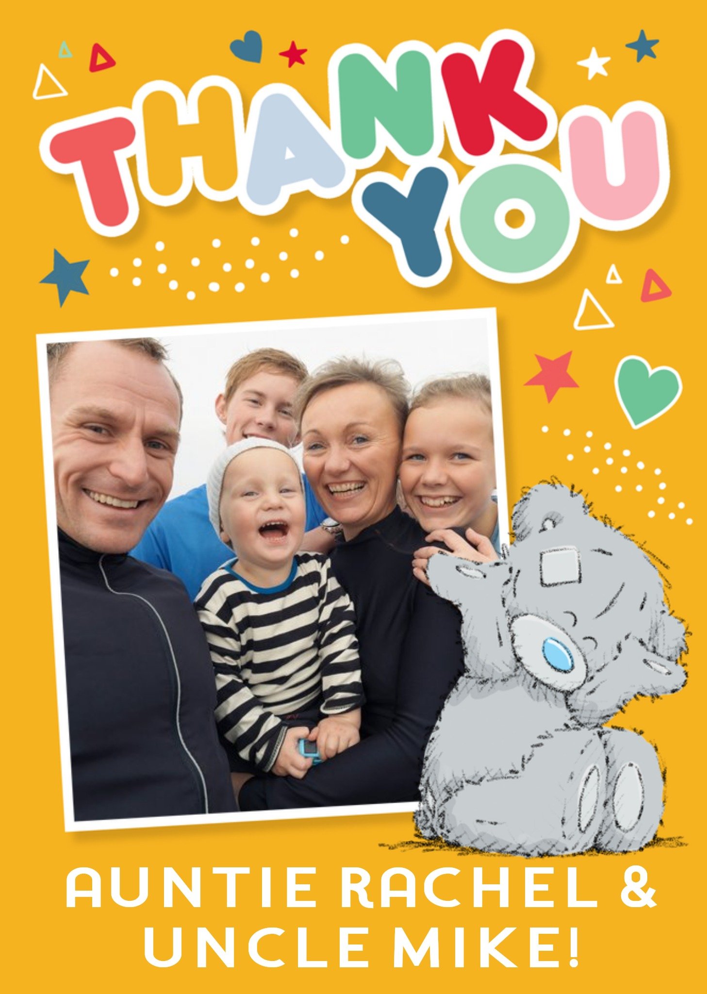 Moonpig Tatty Teddy Cute Thank You Photo Upload Card