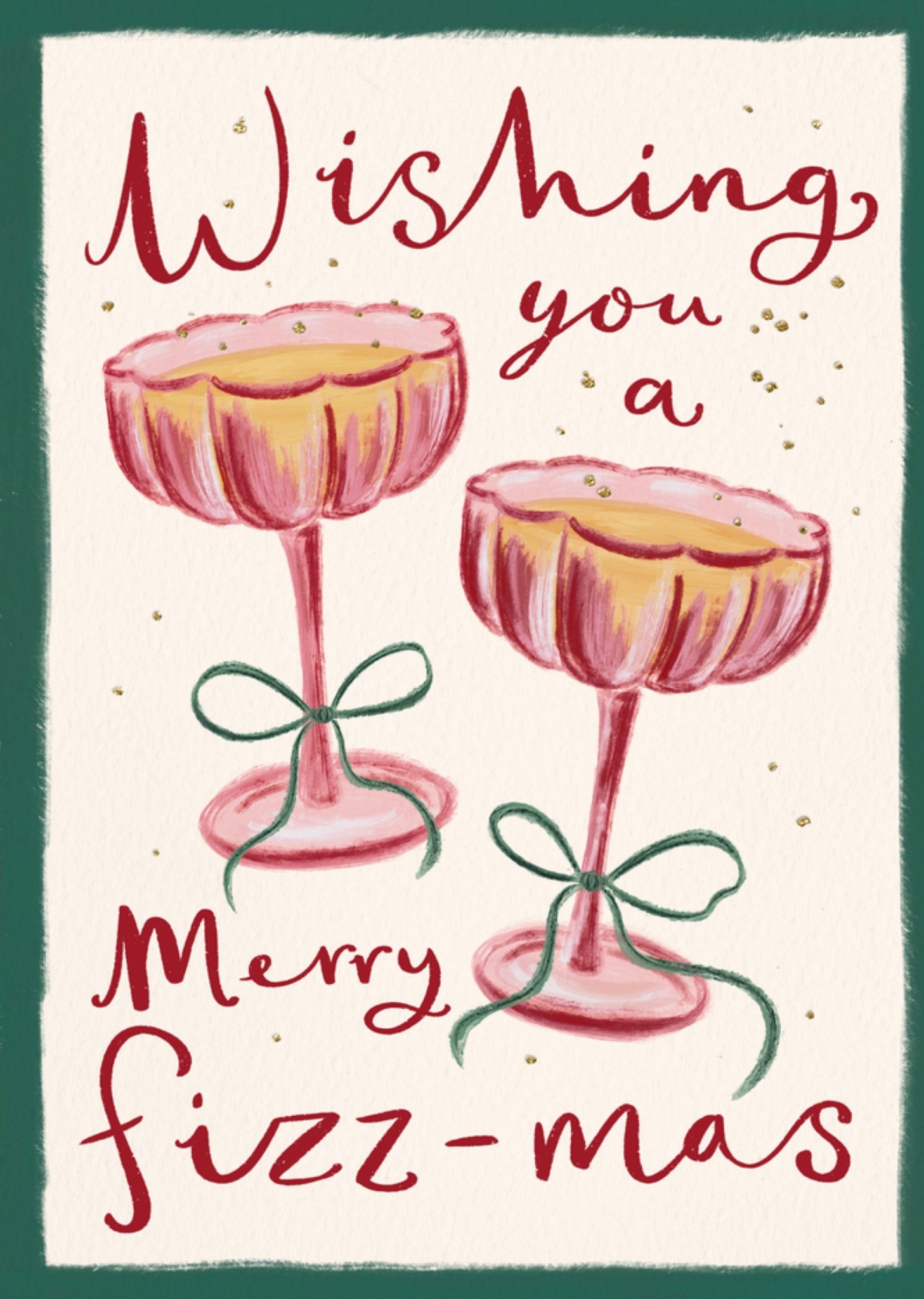 Moonpig Merry Fizzmas Champagne Glasses Christmas Card