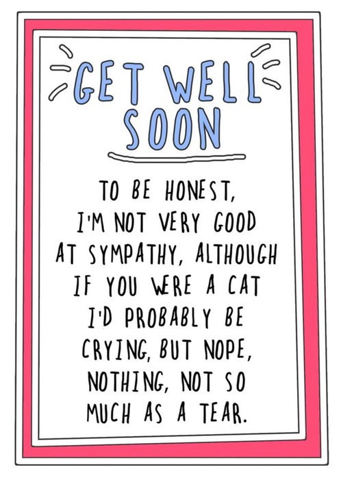 Go La La Funny Not Very Good At Sympathy Get Well Soon Card