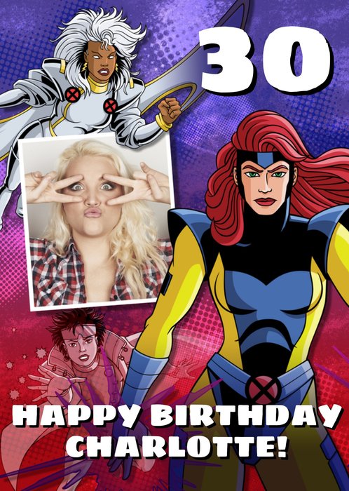 Marvel Xmen Happy Birthday Photo Upload Card