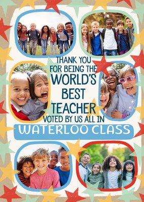 World's Best Teacher Photo Upload Thank You Card