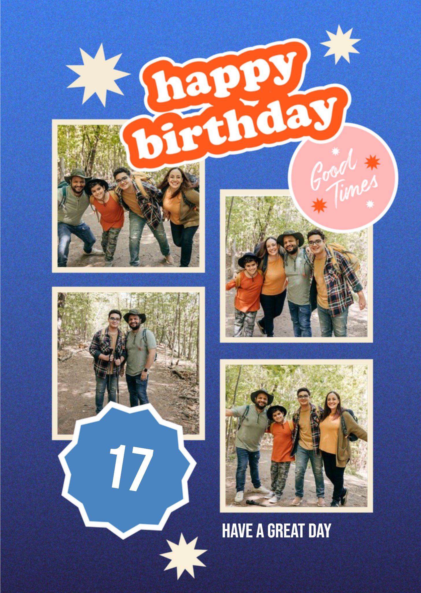 Moonpig Good Times Personalise Age Photo Upload Birthday Card