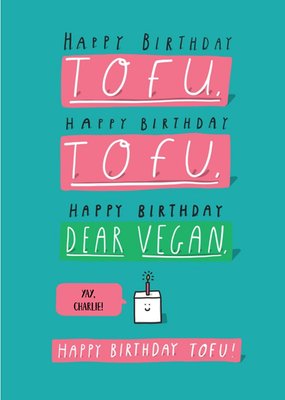 Funny Tofu Vegan Birthday Card