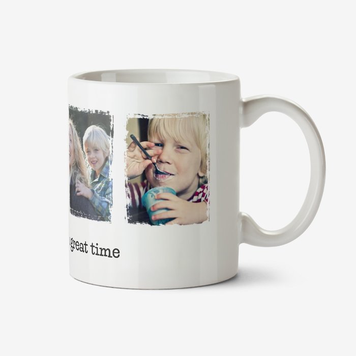 Four Picture Vintage Style Photo Upload Mug