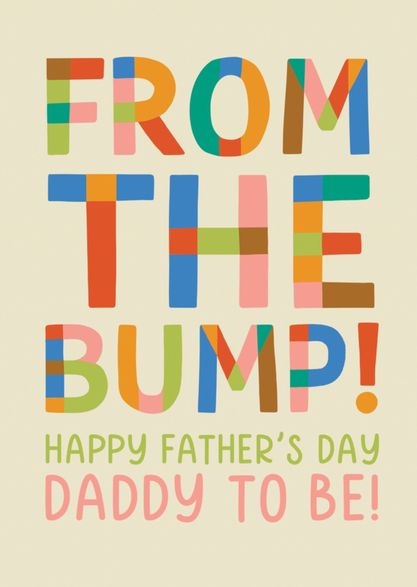 Moonpig Happy Father's Day From The Bump Daddy To Be Typographic Card