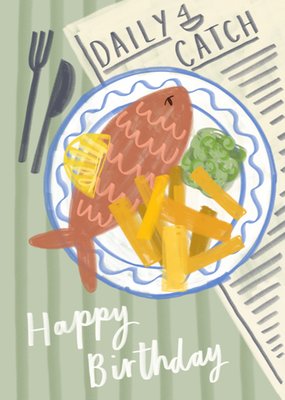 Fish and Chips Birthday Card
