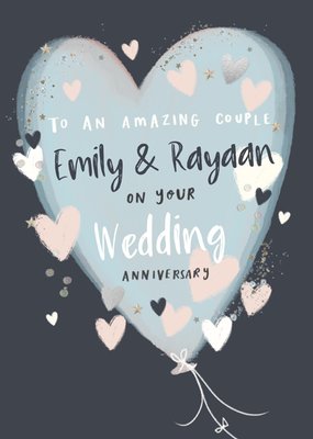 Amazing Couple On Your First Wedding Anniversary Card