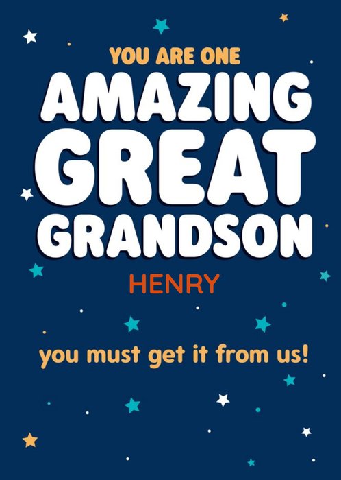 Amazing Great Grandson Birthday Card