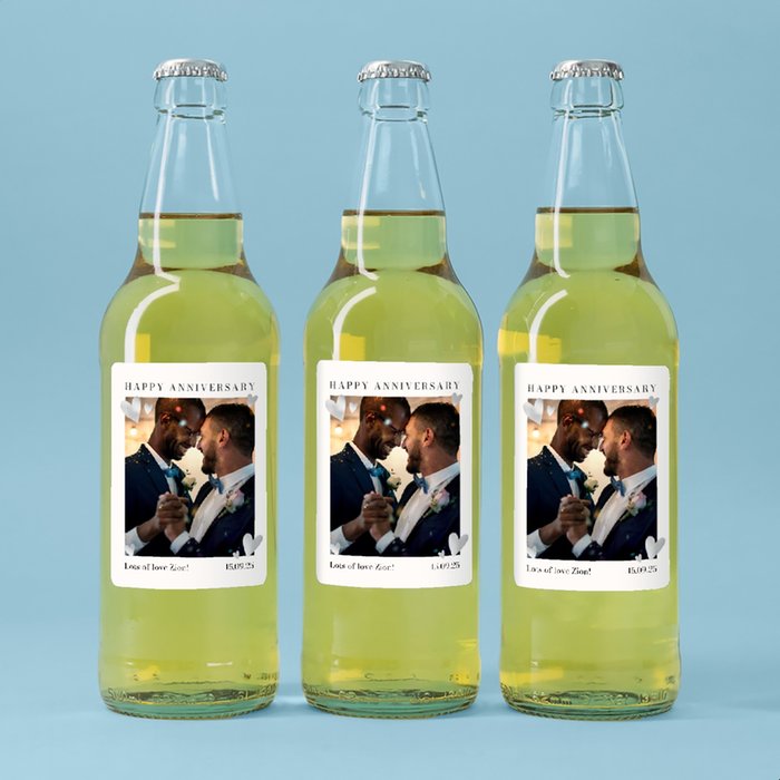 Personalised Happy Anniversary Cider Trio 3x500ml