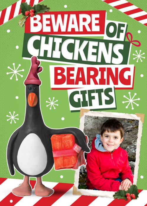 Wallace And Gromit Feathers McGraw Photo Upload Christmas Card