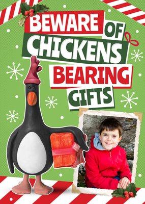 Wallace And Gromit Feathers McGraw Photo Upload Christmas Card