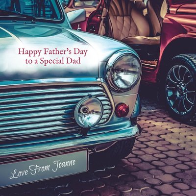 Vintage Car Happy Fathers Day Card