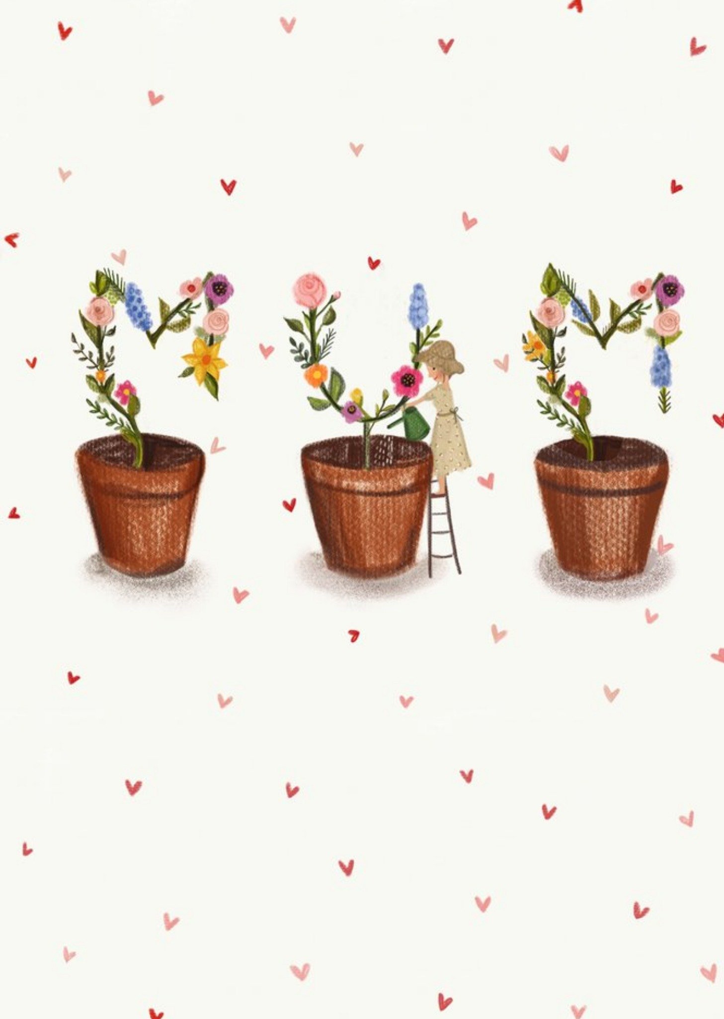 Moonpig Illustration Of Flowers In The Shape Of The Word Mum Birthday Card
