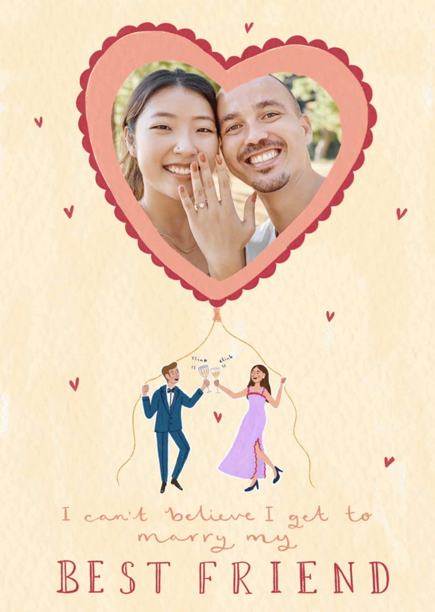Moonpig Illustrated Marry My Best Friend Photo Upload Valentine's Day Card