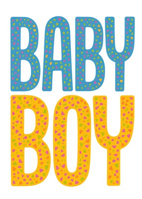 Baby Boy Patterned Typography Card