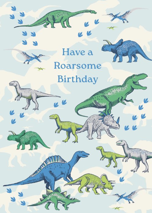 Dinosaurs Illustrated Cath Kidston Birthday Card 