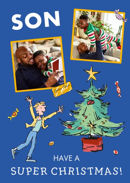 Roald Dahl Son Super Christmas Photo Upload Card