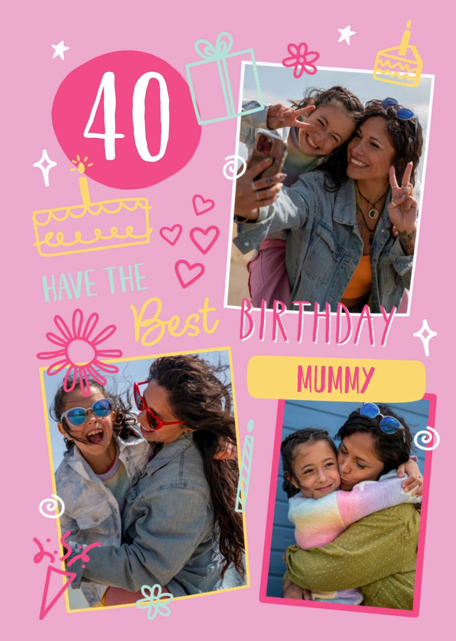 Moonpig 40th Have the Best Birthday Mummy Photo Upload Card