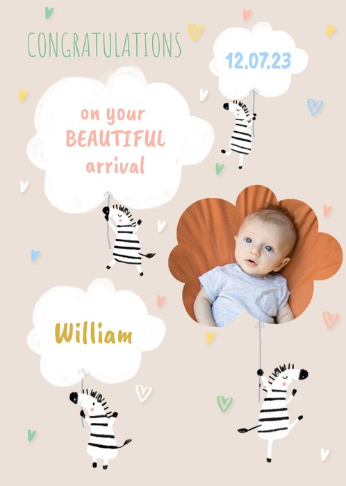 New Baby Photo Upload Congratulations Card