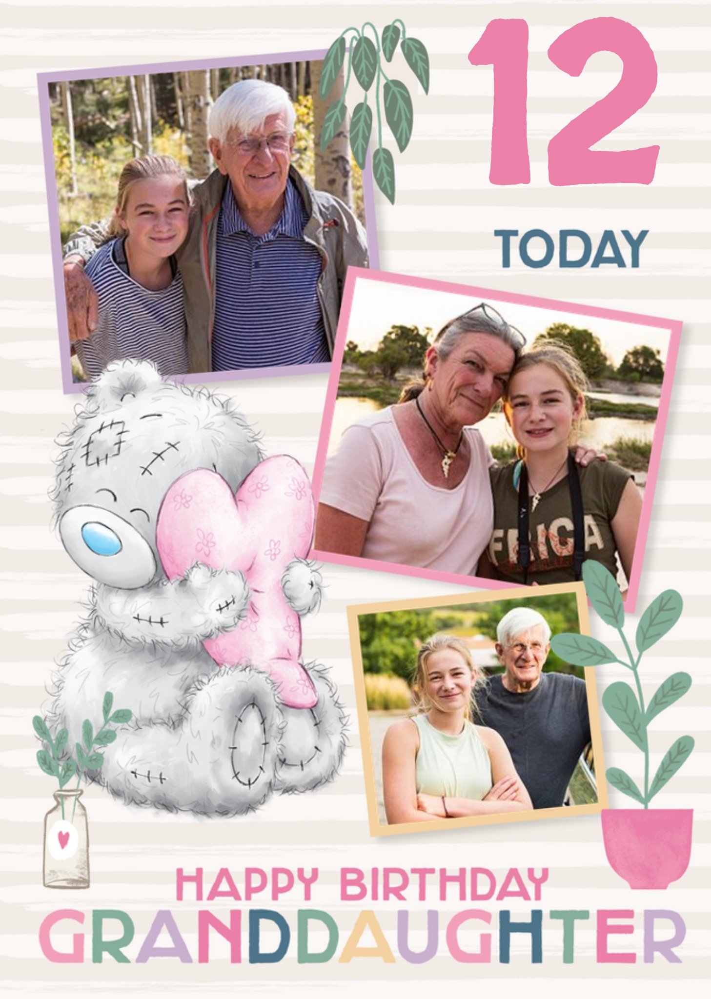 Me To You Tatty Teddy Cute 12Th Birthday Photo Upload Card For Granddaughter