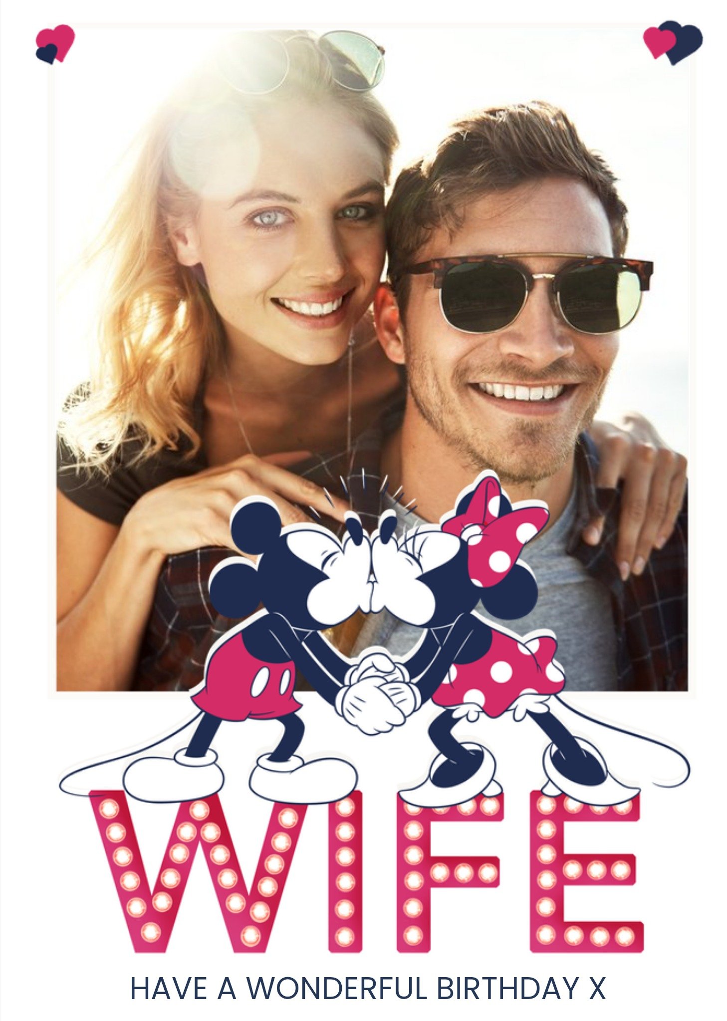 Mickey Mouse Disney Mickey And Minnie Wonderful Birthday Photo Card For Wife