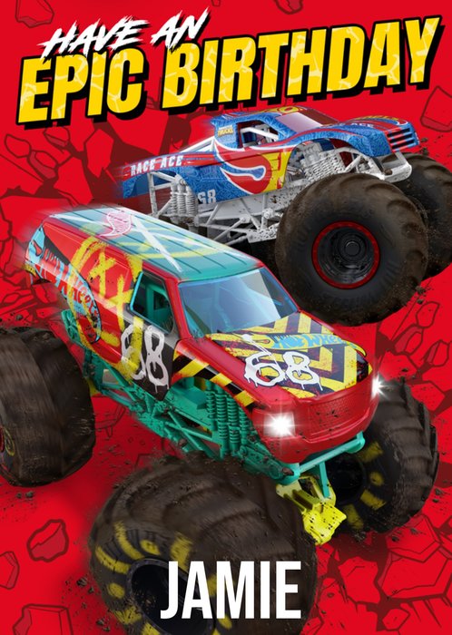 Hot Wheels Monster Trucks Have An Epic Birthday Card