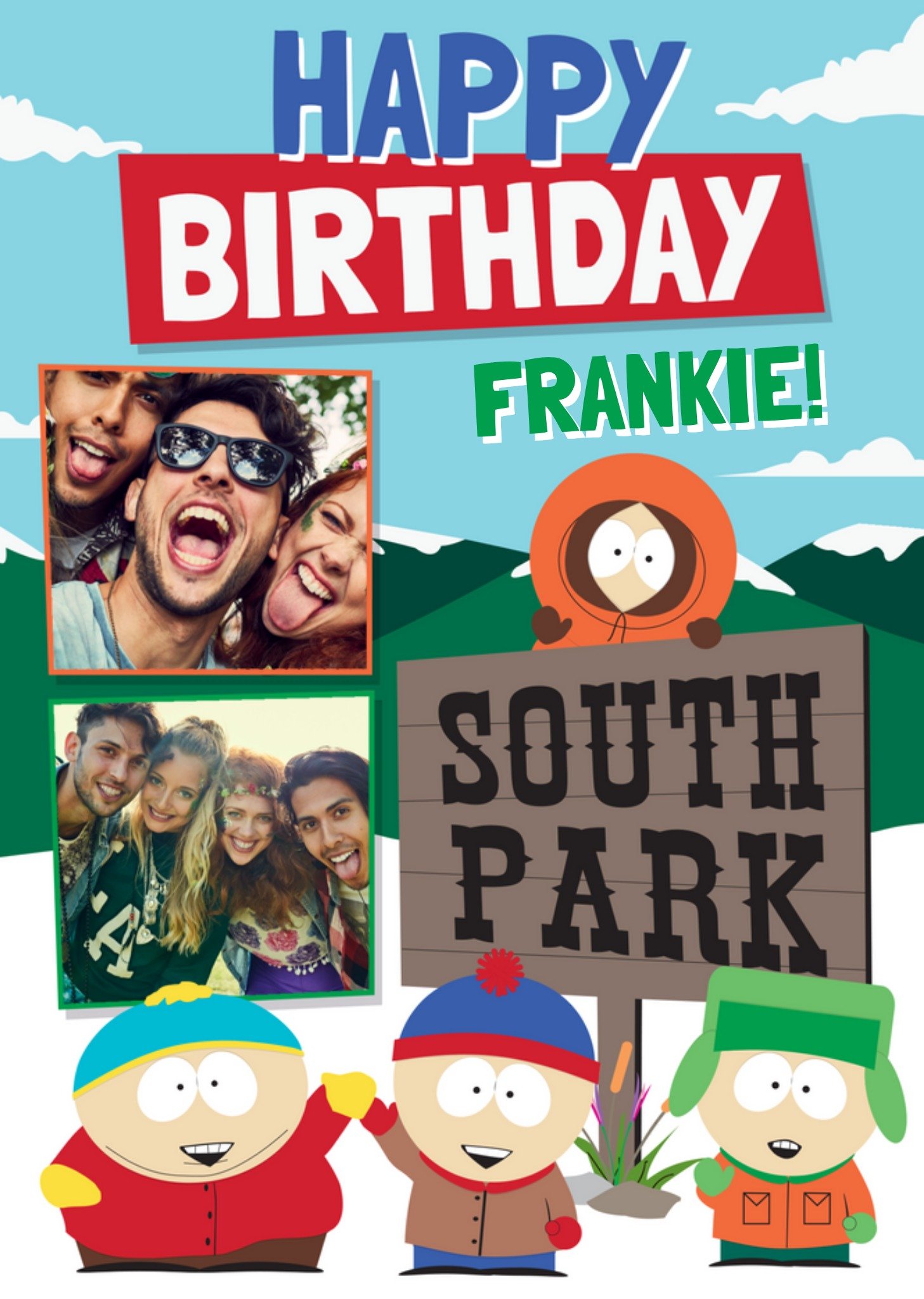 Moonpig South Park Photo Upload Birthday Card, Large