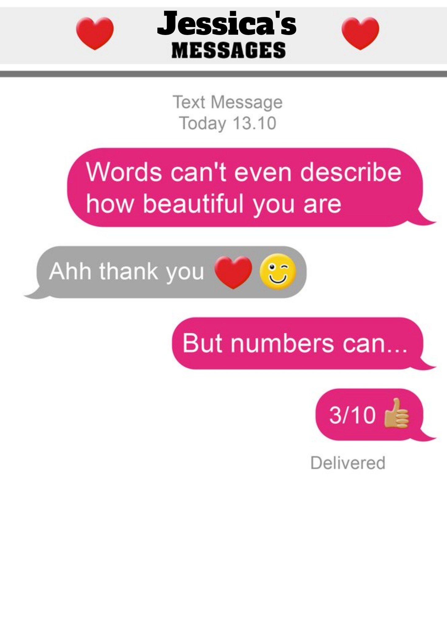 Moonpig Funny Text Message Beautiful Birthday Card