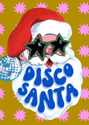 Eleanor Bowmer Disco Santa Illustrated Christmas Card