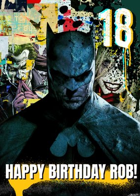 Batman Comic Book Batman 18 Personalised Birthday Card