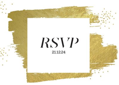 Metallic Gold Brushstrokes Rsvp Party Invitation