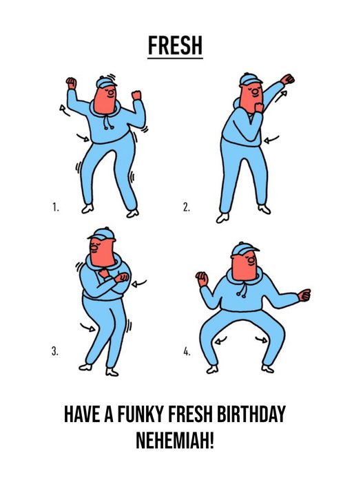 Video Game Dance Moves Funky Fresh Birthday Card