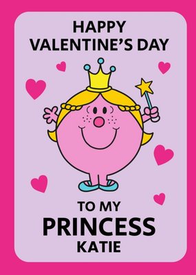Little Miss Happy Valentines Day To My Princess Personalised Card