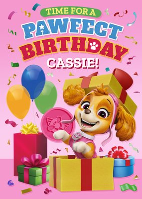 PAW Patrol Skye Time For A Pawfect Birthday Action Illustrated Card