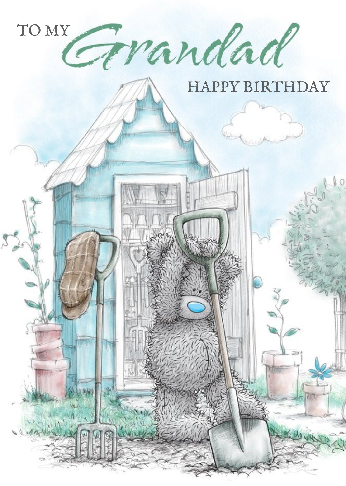 Me To You Cutetatty Teddy Happy Birthday Card - Grandad