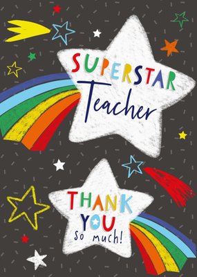 Superstar Teacher Thank You So Much Card