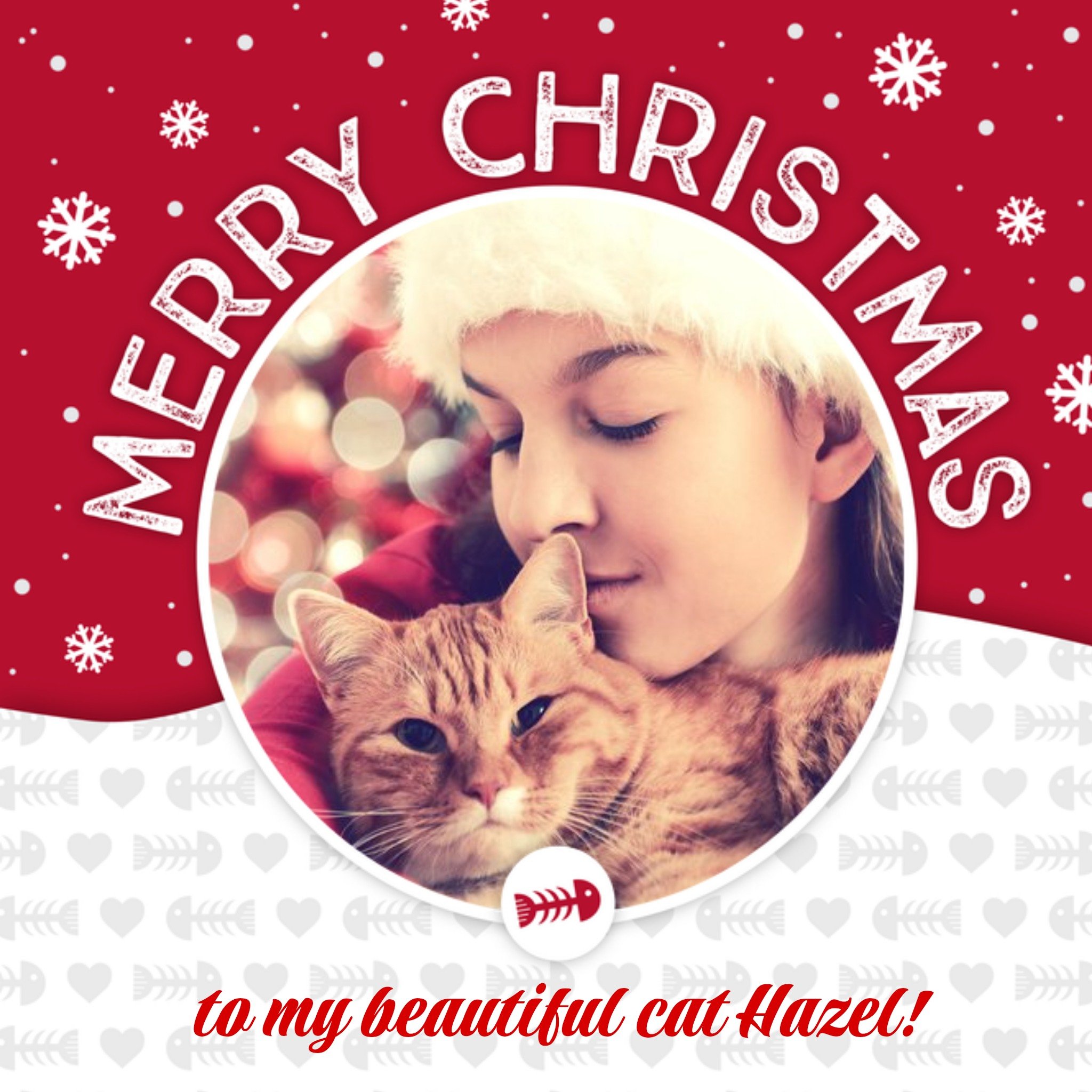 Moonpig Merry Christmas To The Cat Photo Upload Card