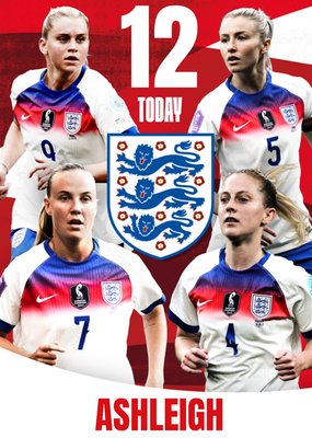 England Lionesses 12 Today Birthday Card