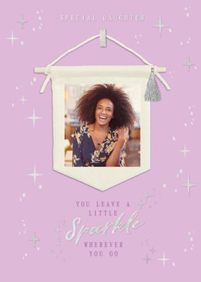 Birthday Card - Special Daughter - Sparkle - Photo Upload