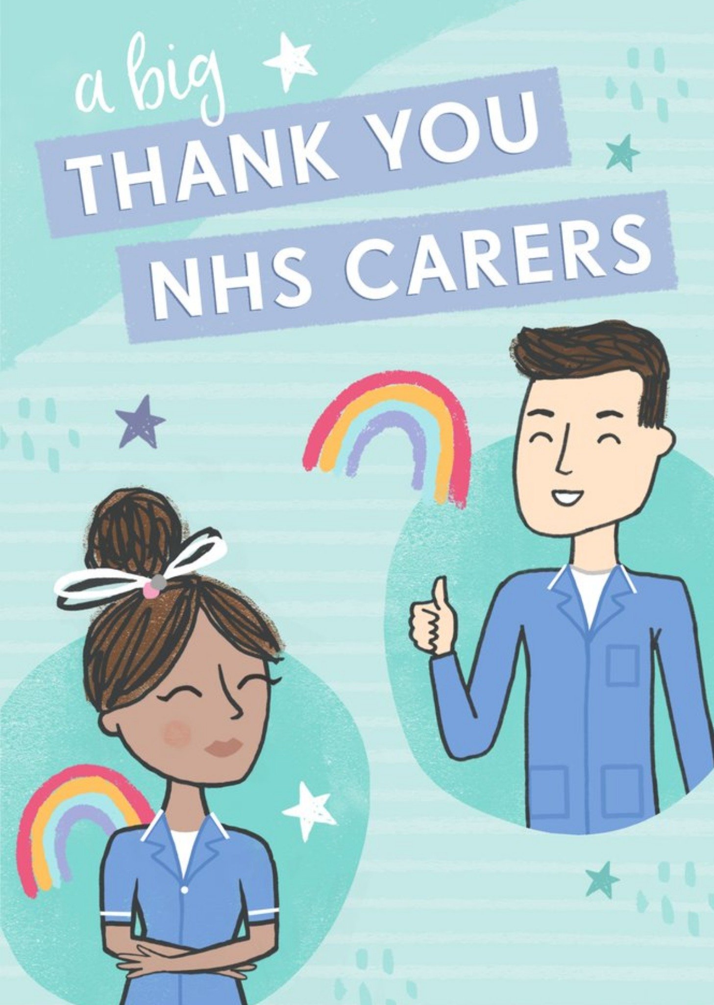 Other Raspberry Fizz A Big Thank You Nhs Carers Illustrated Thank You Card