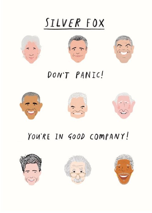 Silver Fox Dont Panic Card