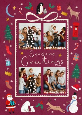 Seasons Greetings Photo Upload Christmas Card