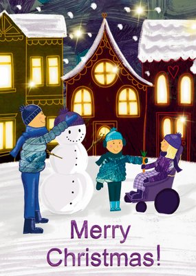 Snowman And Friends Merry Christmas Card