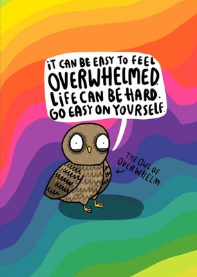 The Owl Of Overwhelm Funny Cute Card