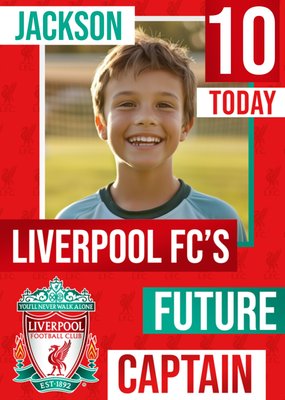 Future Captain Liverpool FC Photo Upload Birthday Card